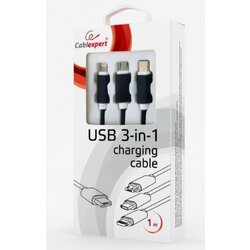 Gembird Kabel USB Lightning/Micro/Tip-C 1m črn CC-USB2-AM31-1M Cene
