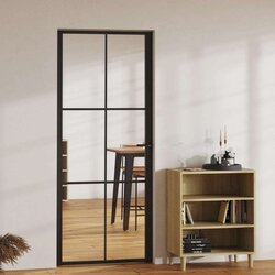 Sobna vrata od stakla ESG i aluminija 83 x 201 5 cm crna Cene