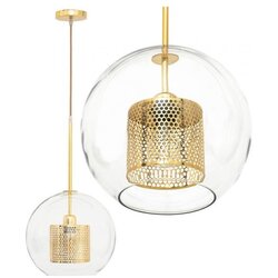 Toolight staklena viseća svjetiljka zlatna loft APP555-1CP 25cm Cijene