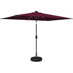 vidaXL Suncobran za vrt s LED svjetlima i postoljem 200 x 300 cm - Bordo crvena 2 x 3 m Cijene