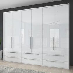 Jela Jagodina jela plakar P66A/PN - kolekcija piano - kristalno bela/kristalno bela hg lak - 277x226x60 cm Cene