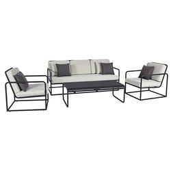 SENSUM Set lounge namještaja Askanas (4 -dij., Jastuci od olefina, Crna) Cene