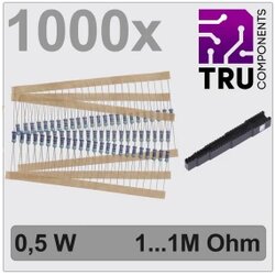 TRU COMPONENTS TC-12888480 T22P083 komplet metalnoslojnih otpora aksijalno ožičen 0.5 W 1 % 1000 St. Cene
