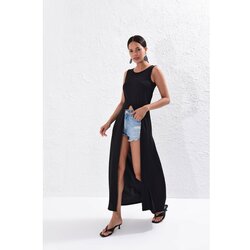 Cool & Sexy Women's Black Long Tunic Dress YI1823 Cene