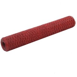 vidaXL Zicna mreza za ograjo jeklo s PVC oblogo 25x1 m rdeca Cene