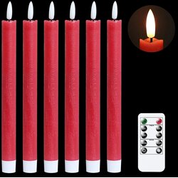 ELDNACELE 6x LED stožčaste sveče z daljincem rdeče 24,5 cm Cene