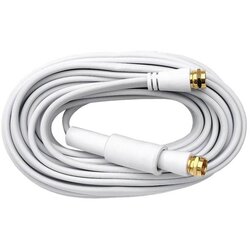 AXING SAT priključni kabel Axing\, [1x F-vtikač - 1x F-vtikač]\, 10 m\, 75 dB\, pozlačeni konektorji\, bela, (20432242) Cene