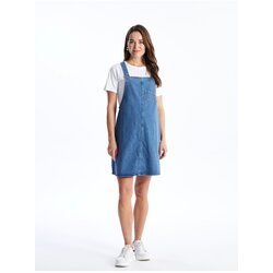 LC Waikiki Square Neck Straight Strap Maternity Jean Overalls Cene