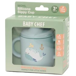 BABY CHEF silikonska flašica sa piskom, plava Cene