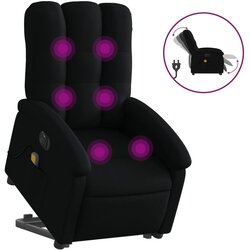 Maison Chic Električni masažni naslanjač - Relax naslanjač s funkcijo vstajanja črn, (22061358) Cene