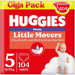 Huggies Little Movers Pelene gaćice Box, (5), 12-17kg, 104 komada Cene