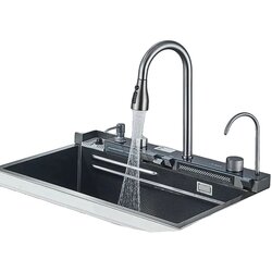 Oem Kuhinjski umivalnik, integriran digitalni prikaz, velika kapaciteta -Črna, (5000140160) Cene