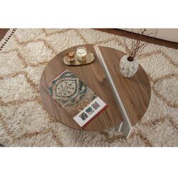 Hanah home stočić za dnevnu sobu orion - walnut, white walnutwhite coffee table Cene