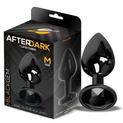 Afterdark Blackgem Metalic Butt Plug with Black Jewel Size M Cene