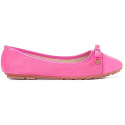 Shelvt Pink flat women's ballerinas with patent toe Cene
