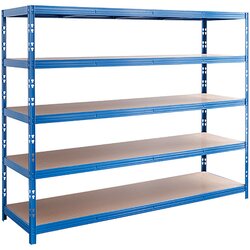REGALUX metalni regal za teški teret mega (d x š x v: 70 x 240 x 200 cm, nosivost: 450 kg/polica, broj polica: 5 kom., uticanje, plave boje) Cene