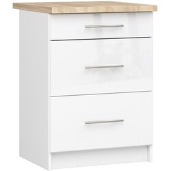 AKORD oliwia S60 kabinet 3SZ + belo / belo sjaj zgornji, (21713676) Cene