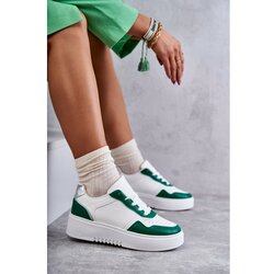 Kesi Women's Low Sport Shoes On The Platform White and Green Kyllie Cene