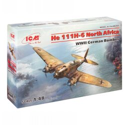 ICM Model Kit Aircraft - He 111H-6 North Africa WWII German Bomber 1:48 ( 060934 ) Cene