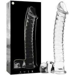 Ibiza Nebula Model 23 Dildo Borosilicate Glass 21.5x4cm Clear Cene