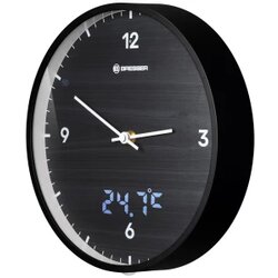 Bresser Optik Zidni sat BRESSER MyTime 24 cm, crni sa termometrom Cijene