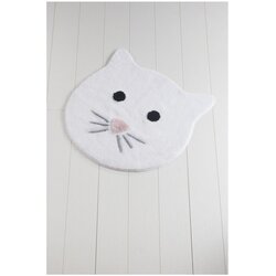 Foutastic Bijeli kupaonski tepih Cat, ⌀ 90 cm Cene