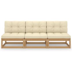 Maison Chic Vrtni kavč - Sofa - Kanape trosed z blazinami trdna borovina, (21726489) Cene