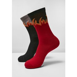 MT Accessoires Long Flame Socks 2-Pack Red/Black Cene