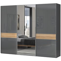 Jela Jagodina jela klizni plakar PK281-OG/ON - kolekcija onyx - antracit hg lak/pacifik orah lak - 272x224x61 cm Cene