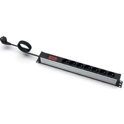 EMITER NET Net 19 7-pole power strip with pin, ammeter, 3m cable, uni-schuko plug EM /LZ19.07F.3S.A Cene