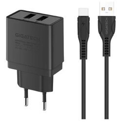 Univerzalni punjac za smartphone s C kablom 1m Gigatech W25 crni Cene