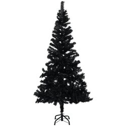 vidaXL umjetno božićno drvce sa stalkom crno 210 cm PVC Cijene