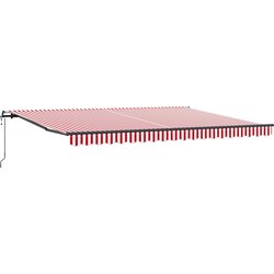 vidaXL Avtomatska Retraktibilna Tenda Rdeča in Bela Črta 450x300 cm, (22150290) Cene