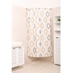 Tendance Zavjesa za kupanje 180x180cm/12 pp, Bijela kuka s metalnim uzorkom Cijene