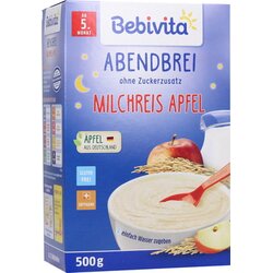 Bebivita Večerna kaša - mlečni riž z jabolkom - od 5. meseca Cene