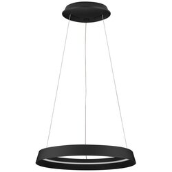 Nova Luce Mat črna aluminijasta LED zatemnitvena viseča svetilka s senčilom iz akrilnega stekla ø 45 cm Ormi – Cene