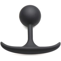 Heavy Hitters Comfort Plugs Premium Silicone 3.3" Weighted Round Plug Small Black Cene