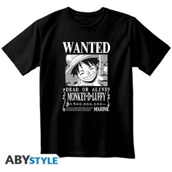 Abystyle majica one piece - wanted luffy - unisex - black - l Cene