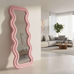 Hanah home podno ogledalo mundo oval, 65 cm x 170 cm, roze Cene