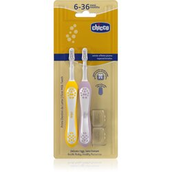 Chicco Toothbrush Set 6-36m dječja četkica za zube Lilac-Mustard 6-36m 2 kom Cijene