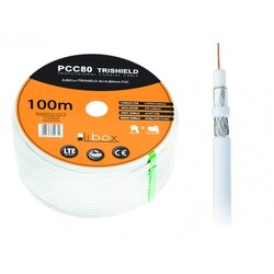 LIBOX Kabel koncentryczny PCC80 100m coaxial cable RG-6 /U White Cene