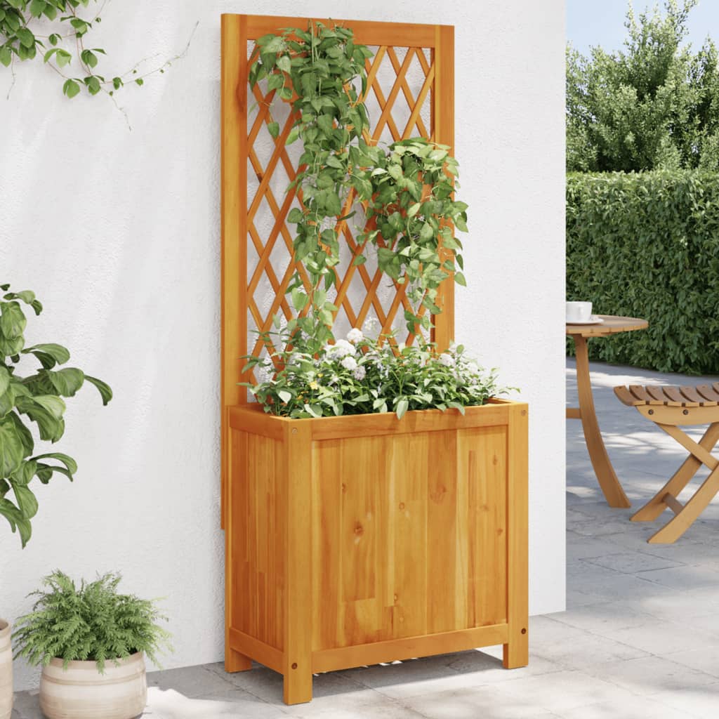 vidaXL Cvetlično korito z mrežo 55x29,5x132 cm trdna akacija Cene