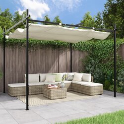vidaXL Pergola s pomično streho krem 295x292x230 cm Cene
