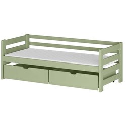  Drveni dječji krevet Ergo s ladicom - olive - 180x80 cm - Madrac PE pjena 8 cm-spužvasti madrac Cijene