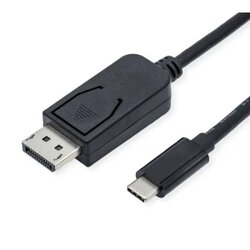 Roline USB-C® / DisplayPort adapter USB-C® vtič\, DisplayPort vtič 3.00 m črna 11.04.5837 USB-C®-Display kabel, (20416352) Cene