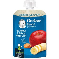 Gerber voćni pire jabuka,banana, šargarepa 150g Cene