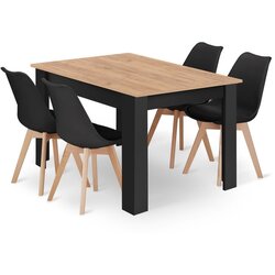  Set pravokutni stol 120x80 craft + 4 stolice MARK crna Cijene