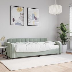 vidaXL Dnevni krevet s madracem svjetlosivi 90 x 200 cm baršunasti Cijene
