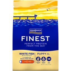 Fish4Dogs Finest White fish Puppy, Small kibble - male granule, bijela riba 1.5 kg Cene