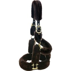 Kentucky Horsewear Transportna oglavka z umetno ovčjo kožo, rjava - Pony Cene